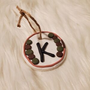 🎉5/$10 Handmade Clay Ornament with Letter K